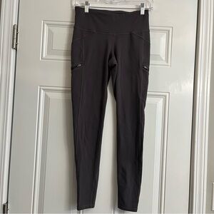 ATHLETA Drifter Tights Zip Pockets Gray/Brown Size Small